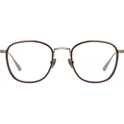 Linda Farrow - Maco Squared Optical Glasses in Light Gold - LFL1220C3OPT - Linda Farrow Eyewear - Avvenice