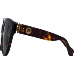 Linda Farrow - Madi Oversized Sunglasses in Tortoiseshell - LFL1257C2SUN - Linda Farrow Eyewear - Avvenice