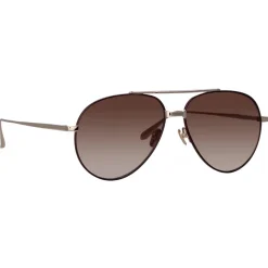 Linda Farrow - Marcelo Aviator Sunglasses in Brown - LFL1421C2SUN - Linda Farrow Eyewear - Avvenice