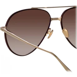 Linda Farrow - Marcelo Aviator Sunglasses in Brown - LFL1421C2SUN - Linda Farrow Eyewear - Avvenice