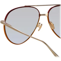 Linda Farrow - Marcelo Aviator Sunglasses in Red - LFL1421C4SUN - Linda Farrow Eyewear - Avvenice