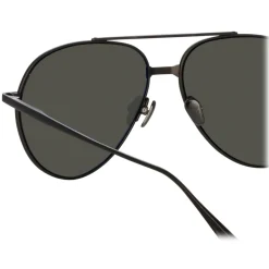 Linda Farrow - Marcelo Aviator Sunglasses in Matt Nickel - LFL1421C5SUN - Linda Farrow Eyewear - Avvenice
