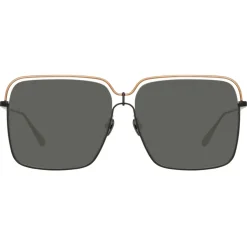 Linda Farrow - Marcia Square Sunglasses in Nickel - LFL1310C3SUN - Linda Farrow Eyewear - Avvenice