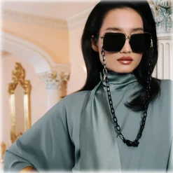 Linda Farrow - Marcia Square Sunglasses in Nickel - LFL1310C3SUN - Linda Farrow Eyewear - Avvenice