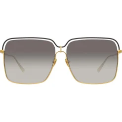 Linda Farrow - Marcia Square Sunglasses in Yellow Gold - LFL1310C2SUN - Linda Farrow Eyewear - Avvenice