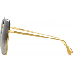 Linda Farrow - Marcia Square Sunglasses in Yellow Gold - LFL1310C2SUN - Linda Farrow Eyewear - Avvenice