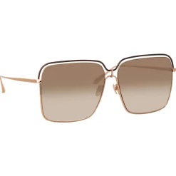Linda Farrow - Marcia Square Sunglasses in Rose Gold - LFL1310C1SUN - Linda Farrow Eyewear - Avvenice
