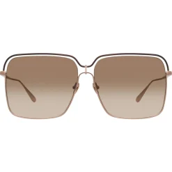 Linda Farrow - Marcia Square Sunglasses in Rose Gold - LFL1310C1SUN - Linda Farrow Eyewear - Avvenice