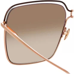 Linda Farrow - Marcia Square Sunglasses in Rose Gold - LFL1310C1SUN - Linda Farrow Eyewear - Avvenice