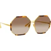 Linda Farrow - Margot Hexagon Sunglasses in Tortoiseshell - LFL1308C2SUN - Linda Farrow Eyewear - Avvenice