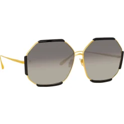 Linda Farrow - Margot Hexagon Sunglasses in Black - LFL1308C1SUN - Linda Farrow Eyewear - Avvenice