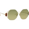 Linda Farrow - Marie Oversized Sunglasses in Light Gold Grey - LFL1089C3SUN - Linda Farrow Eyewear - Avvenice