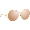 Linda Farrow - Marie Oversized Sunglasses in Rose Gold - LFL1089C4SUN - Linda Farrow Eyewear - Avvenice