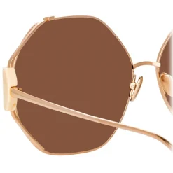 Linda Farrow - Marie Oversized Sunglasses in Rose Gold - LFL1089C4SUN - Linda Farrow Eyewear - Avvenice
