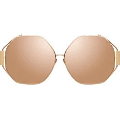 Linda Farrow - Marie Oversized Sunglasses in Rose Gold - LFL1089C4SUN - Linda Farrow Eyewear - Avvenice