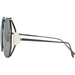 Linda Farrow - Marie Oversized Sunglasses in Nickel Platinum - LFL1089C5SUN - Linda Farrow Eyewear - Avvenice