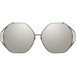 Linda Farrow - Marie Oversized Sunglasses in Nickel Platinum - LFL1089C5SUN - Linda Farrow Eyewear - Avvenice