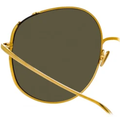 Linda Farrow - Marisa Oversized Sunglasses in Yellow Gold Red - LFL1056C8SUN - Linda Farrow Eyewear - Avvenice