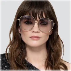 Linda Farrow - Marisa Oversized Sunglasses in Yellow Gold - LFL1056C1SUN - Linda Farrow Eyewear - Avvenice