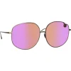 Linda Farrow - Marisa Oversized Sunglasses in Nickel Pink - LFL1056C7SUN - Linda Farrow Eyewear - Avvenice
