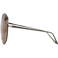 Linda Farrow - Marisa Oversized Sunglasses in Nickel Pink - LFL1056C7SUN - Linda Farrow Eyewear - Avvenice