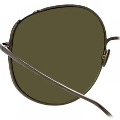 Linda Farrow - Marisa Oversized Sunglasses in Nickel Pink - LFL1056C7SUN - Linda Farrow Eyewear - Avvenice