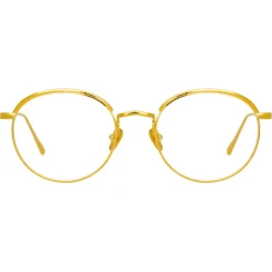 Linda Farrow - Marlon Oval Optical Glasses in Yellow Gold - LFL1076C5OPT - Linda Farrow Eyewear - Avvenice