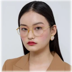 Linda Farrow - Marlon Oval Optical Glasses in Yellow Gold - LFL1076C5OPT - Linda Farrow Eyewear - Avvenice