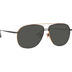 Linda Farrow - Matis Aviator Sunglasses in Black - LFL1279C1SUN - Linda Farrow Eyewear - Avvenice