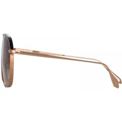 Linda Farrow - Matis Aviator Sunglasses in Rose Gold - LFL1279C3SUN - Linda Farrow Eyewear - Avvenice