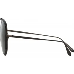 Linda Farrow - Matisse Aviator Sunglasses in Nickel (Men’s) - LFL1207C4SUN - Linda Farrow Eyewear - Avvenice