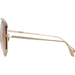 Linda Farrow - Matisse Aviator Sunglasses in Light Gold - LFL1207C3SUN - Linda Farrow Eyewear - Avvenice