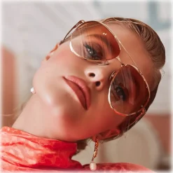 Linda Farrow - Matisse Aviator Sunglasses in Light Gold - LFL1207C3SUN - Linda Farrow Eyewear - Avvenice