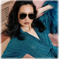 Linda Farrow - Matisse Aviator Sunglasses in Yellow Gold - LFL1207C1SUN - Linda Farrow Eyewear - Avvenice