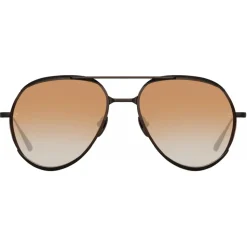 Linda Farrow - Matisse Aviator Sunglasses in Matt Nickel Camel (Men’s) - LFL1207C5SUN - Linda Farrow Eyewear - Avvenice