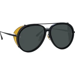 Linda Farrow - Maverick Aviator Sunglasses in Nickel (Men’s) - LFL1358C1SUN - Linda Farrow Eyewear - Avvenice