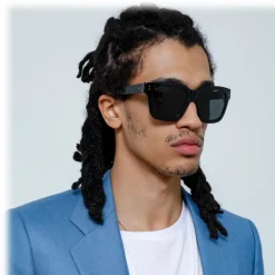 Linda Farrow - Max D-Frame Sunglasses in Black - LFL71C4SUN - Linda Farrow Eyewear - Avvenice