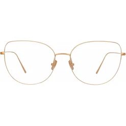 Linda Farrow - Maya Cat Eye Optical Glasses in Rose Gold - LF38C3OPT - Linda Farrow Eyewear - Avvenice
