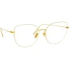 Linda Farrow - Maya Cat Eye Optical Glasses in Yellow Gold - LF38C1OPT - Linda Farrow Eyewear - Avvenice