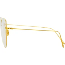 Linda Farrow - Maya Cat Eye Optical Glasses in Yellow Gold - LF38C1OPT - Linda Farrow Eyewear - Avvenice