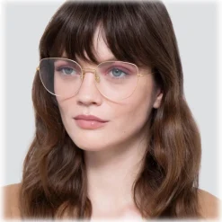 Linda Farrow - Maya Cat Eye Optical Glasses in White Gold - LF38C2OPT - Linda Farrow Eyewear - Avvenice