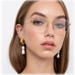 Linda Farrow - Mayne A Oval Optical Glasses in Yellow Gold - LF33AC1OPT - Linda Farrow Eyewear - Avvenice