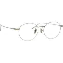 Linda Farrow - Mayne Oval Optical Glasses in White Gold - LF33C2OPT - Linda Farrow Eyewear - Avvenice
