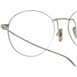 Linda Farrow - Mayne Oval Optical Glasses in White Gold - LF33C2OPT - Linda Farrow Eyewear - Avvenice