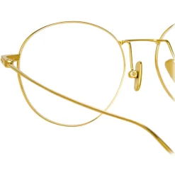 Linda Farrow - Mayne Oval Optical Glasses in Yellow Gold - LF33C1OPT - Linda Farrow Eyewear - Avvenice