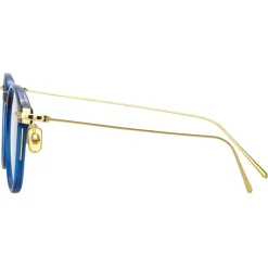 Linda Farrow - Meier D-Frame Optical Glasses in Blue - LF16C12OPT - Linda Farrow Eyewear - Avvenice