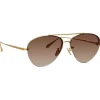 Linda Farrow - Men's Edano Aviator Sunglasses in Yellow Gold - LFL1444C1SUN - Linda Farrow Eyewear - Avvenice