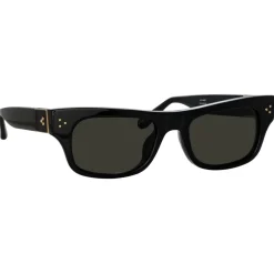 Linda Farrow - Men's Falck Rectangular Sunglasses in Black - LFL1448C1SUN - Linda Farrow Eyewear - Avvenice