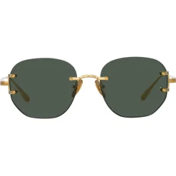 Linda Farrow - Men's Sandor Angular Sunglasses in Yellow Gold - LFL1497C2SUN - Linda Farrow Eyewear - Avvenice