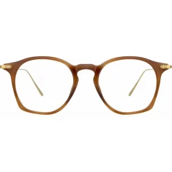 Linda Farrow - Mila A Square Optical Glasses in Brown - LF52AC4OPT - Linda Farrow Eyewear - Avvenice